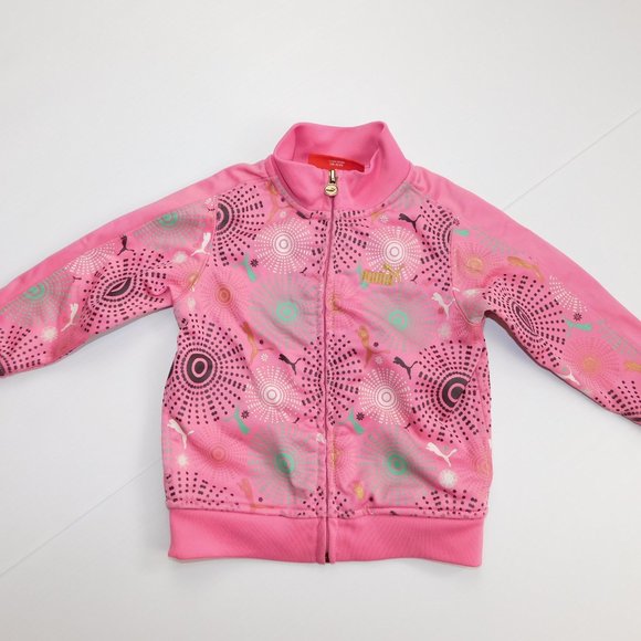 Puma Baby Girl 18 Months Pink Starburst Full Zip Track Jacket - Picture 2 of 6